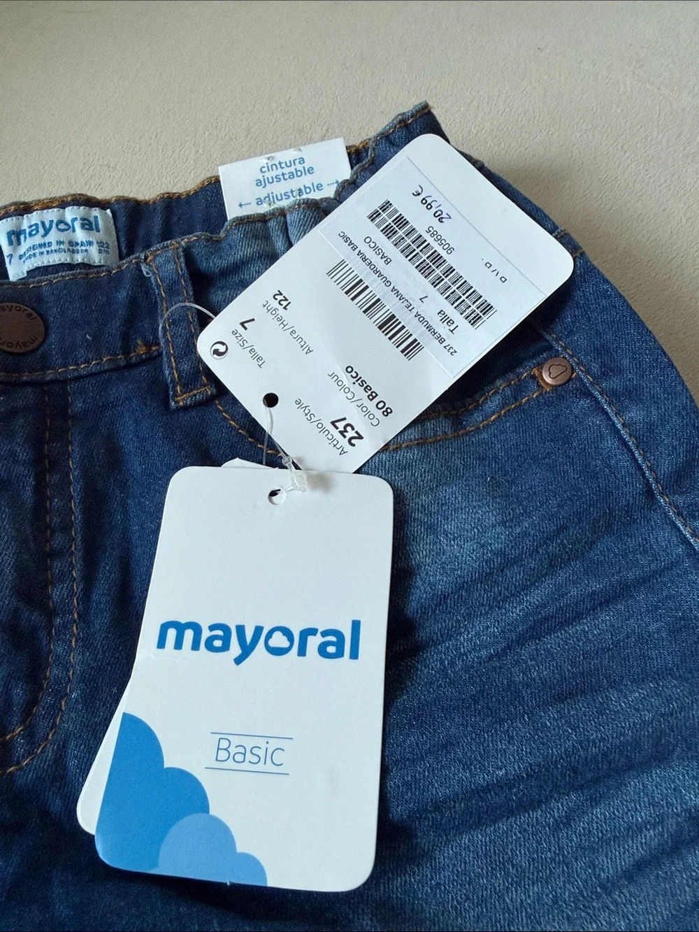 Mayoral Kids Denim Bermuda Shorts – Size 7 – NWT